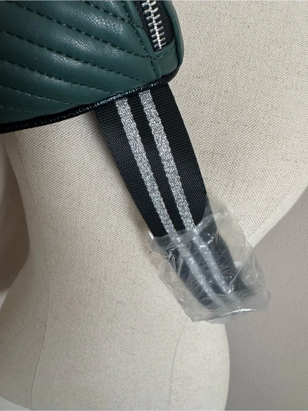 Danielle Nicole Green Quilted Slytherin Crossbody Belt Bag with Black Trim - Picture 4 of 4